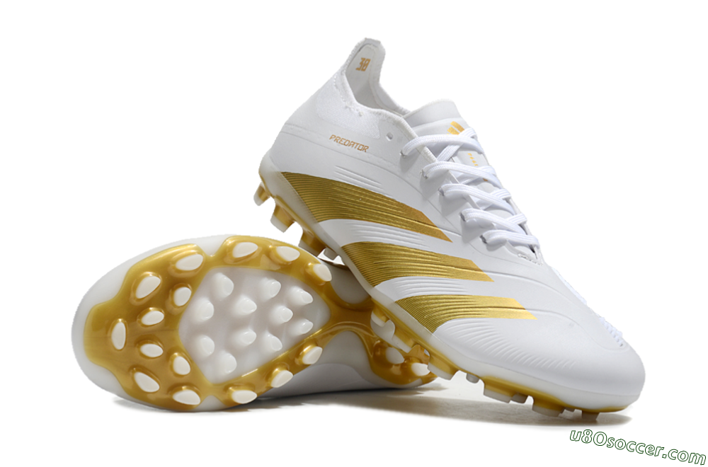 Adidas Predator Elite 24 MG Multi Ground Soccer Cleats - White/Gold 3
