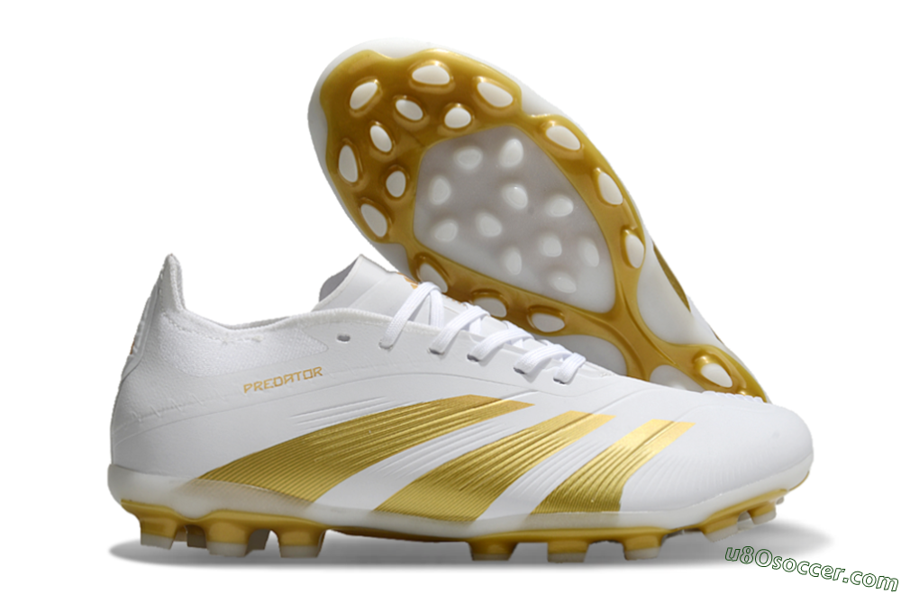 Adidas Predator Elite 24 MG Multi Ground Soccer Cleats - White/Gold 1
