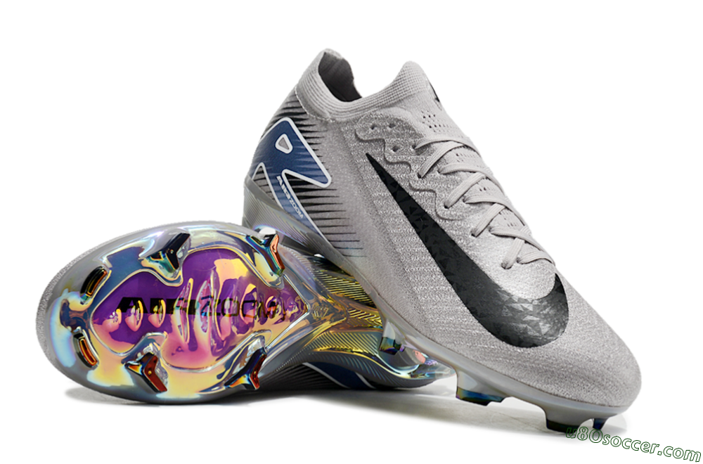 Nike Air Zoom Mercurial Vapor 16 Elite FG Firm Ground Soccer Cleats - Grey/Black/Blue 3