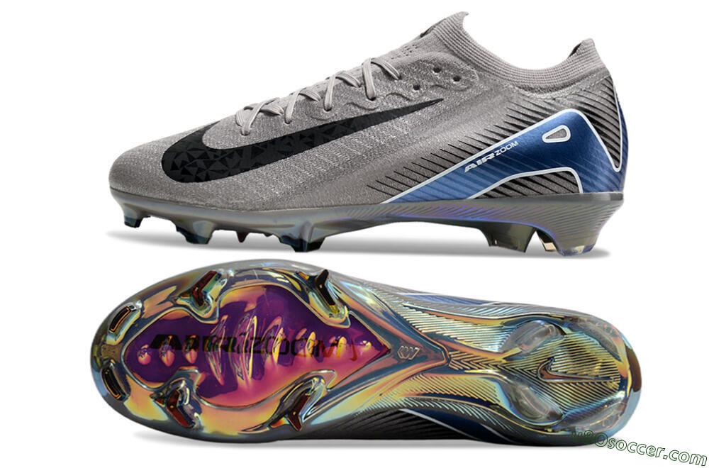 Nike Air Zoom Mercurial Vapor 16 Elite FG Firm Ground Soccer Cleats - Grey/Black/Blue 0