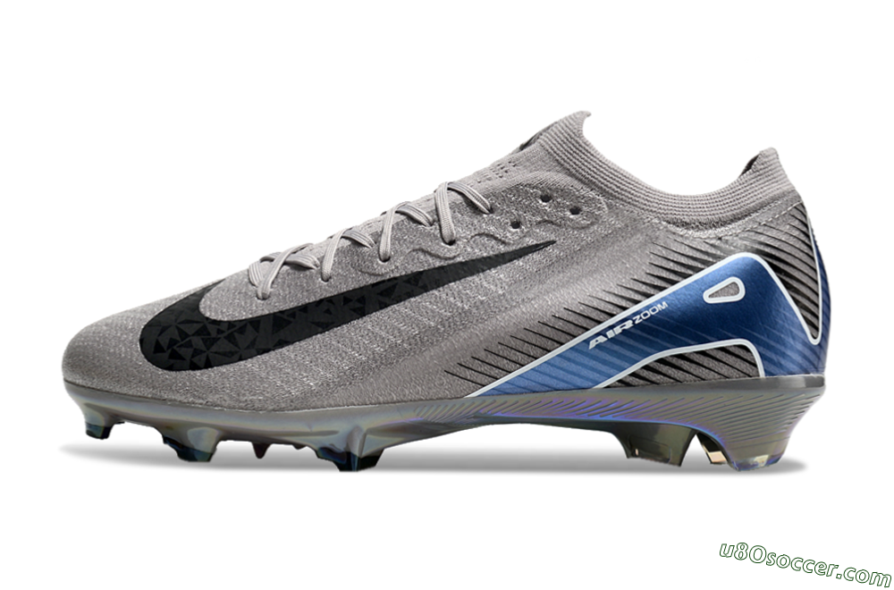 Nike Air Zoom Mercurial Vapor 16 Elite FG Firm Ground Soccer Cleats - Grey/Black/Blue 2