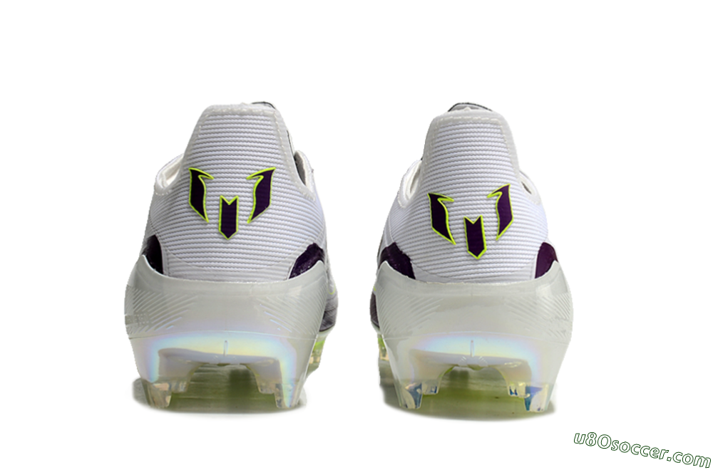 Messi x Adidas F50 Elite FG Firm Ground Soccer Cleats - White/Black/Purple 7