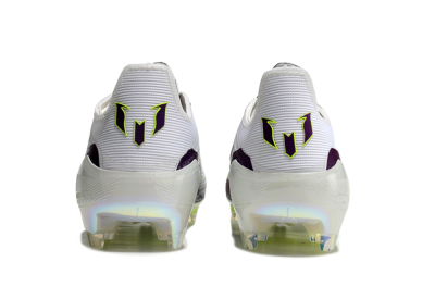 Messi x Adidas F50 Elite FG Firm Ground Soccer Cleats - White/Black/Purple