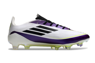 Messi x Adidas F50 Elite FG Firm Ground Soccer Cleats - White/Black/Purple