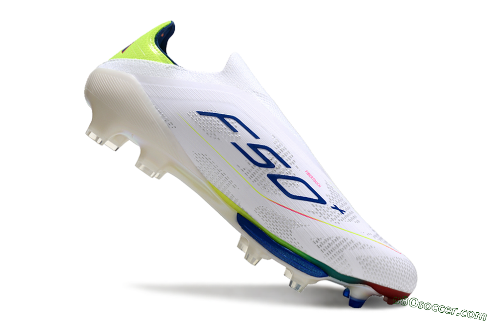 Adidas F50+ Lightstrike Elite FG Firm Ground Soccer Cleats - White/Blue/Yellow 5