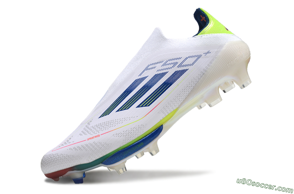 Adidas F50+ Lightstrike Elite FG Firm Ground Soccer Cleats - White/Blue/Yellow 6