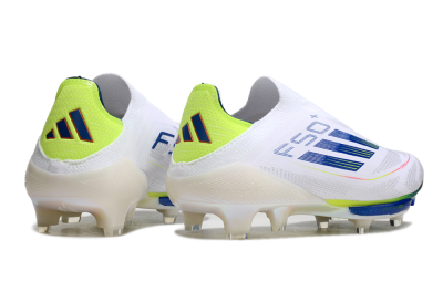 Adidas F50+ Lightstrike Elite FG Firm Ground Soccer Cleats - White/Blue/Yellow