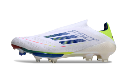 Adidas F50+ Lightstrike Elite FG Firm Ground Soccer Cleats - White/Blue/Yellow