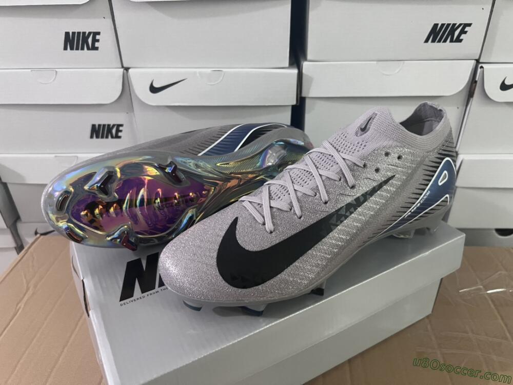 Nike Air Zoom Mercurial Vapor 16 Elite FG Firm Ground Soccer Cleats - Grey/Black/Blue