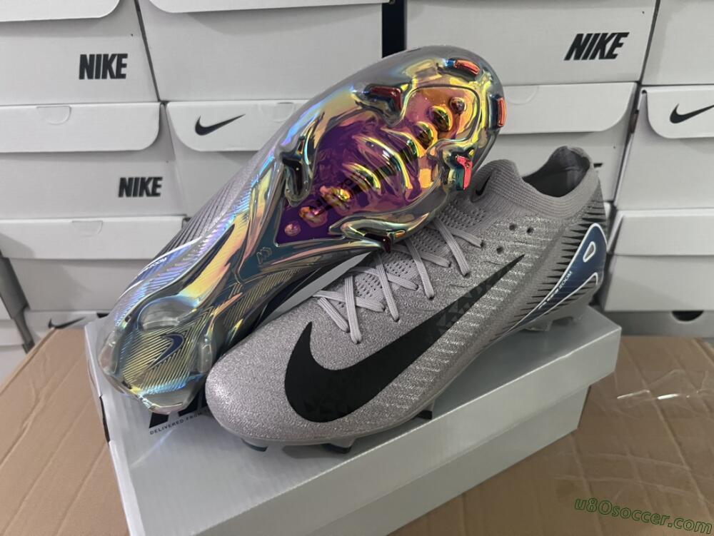 Nike Air Zoom Mercurial Vapor 16 Elite FG Firm Ground Soccer Cleats - Grey/Black/Blue