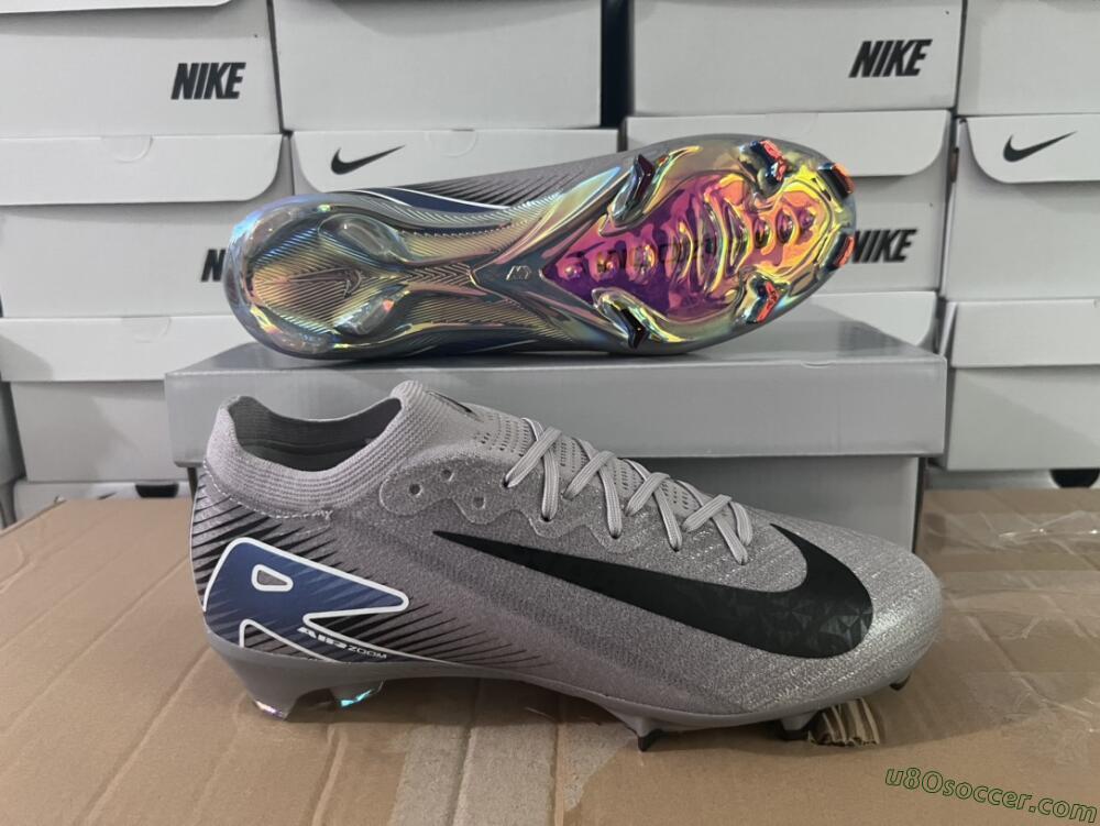 Nike Air Zoom Mercurial Vapor 16 Elite FG Firm Ground Soccer Cleats - Grey/Black/Blue