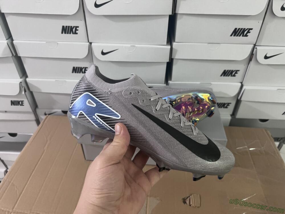 Nike Air Zoom Mercurial Vapor 16 Elite FG Firm Ground Soccer Cleats - Grey/Black/Blue