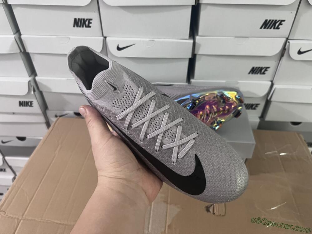 Nike Air Zoom Mercurial Vapor 16 Elite FG Firm Ground Soccer Cleats - Grey/Black/Blue