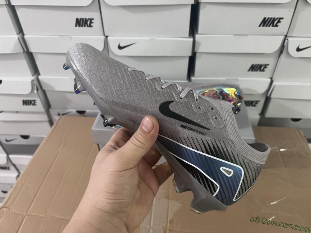 Nike Air Zoom Mercurial Vapor 16 Elite FG Firm Ground Soccer Cleats - Grey/Black/Blue
