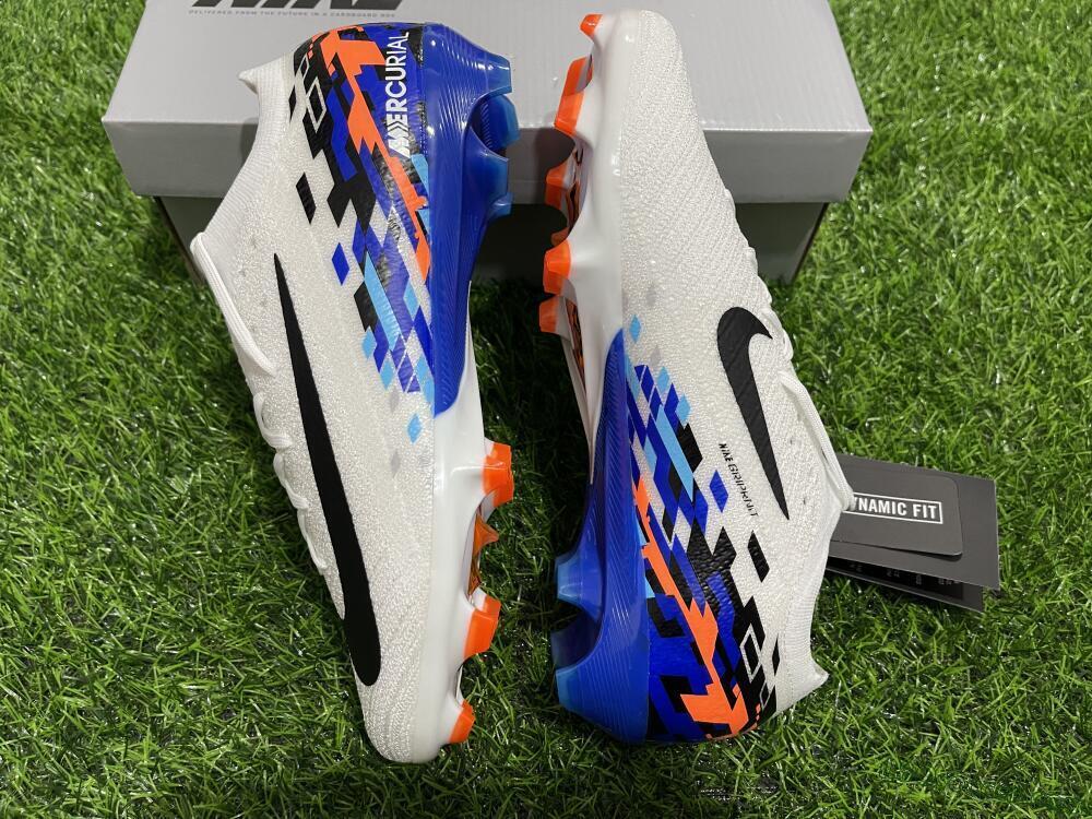 Nike Air Zoom Mercurial Vapor 16 Elite FG Firm Ground Soccer Cleats - White/Black/Blue/Orange