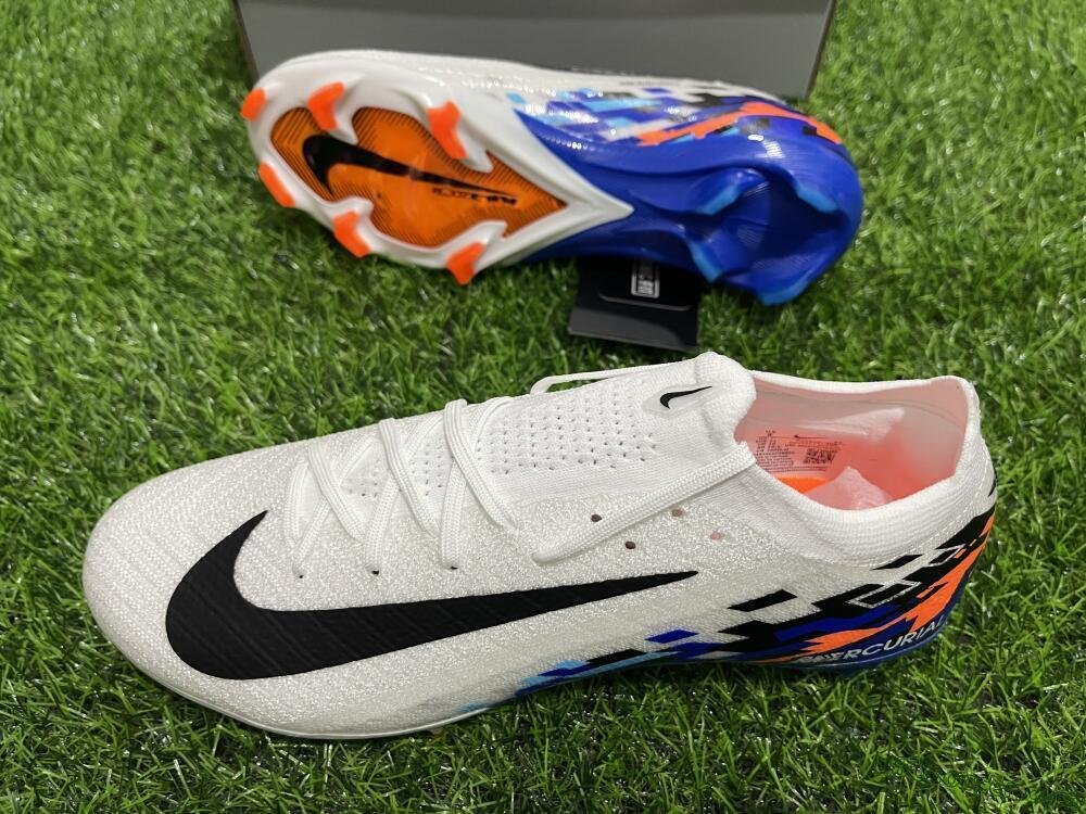 Nike Air Zoom Mercurial Vapor 16 Elite FG Firm Ground Soccer Cleats - White/Black/Blue/Orange