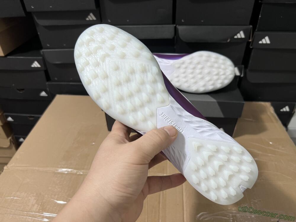 Adidas F50 Elite TF Artificial Turf Soccer Shoes - White/Black/Purple