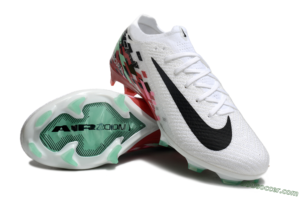 Nike Air Zoom Mercurial Vapor 16 Elite FG Firm Ground Soccer Cleats - White/Black/Pink/Green 3