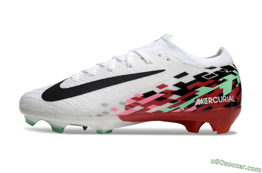 Nike Air Zoom Mercurial Vapor 16 Elite FG Firm Ground Soccer Cleats - White/Black/Pink/Green 2