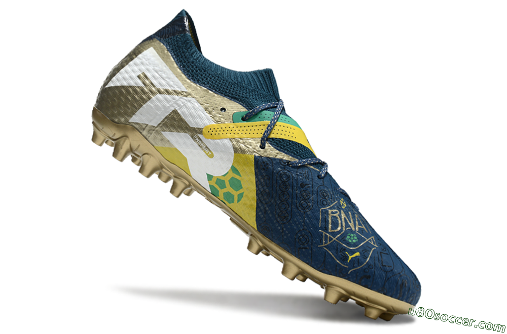 Puma Future Ultimate MG Multi Ground Soccer Cleats - Blue/White/Gold 4