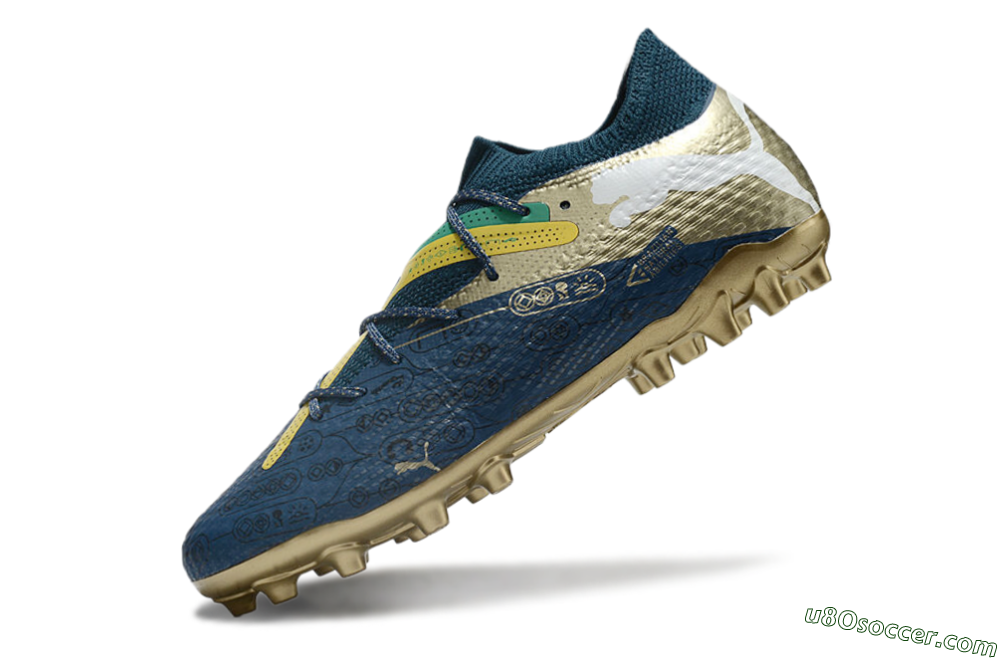 Puma Future Ultimate MG Multi Ground Soccer Cleats - Blue/White/Gold 5