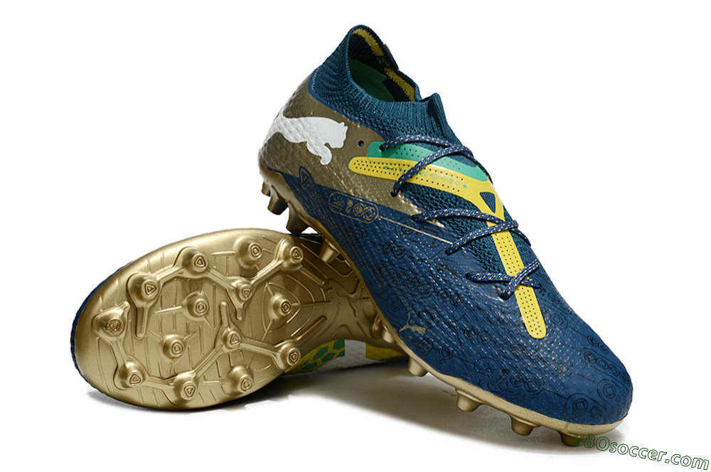 Puma Future Ultimate MG Multi Ground Soccer Cleats - Blue/White/Gold 3
