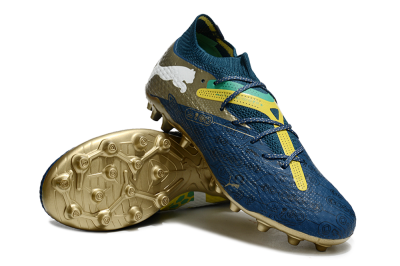 Puma Future Ultimate MG Multi Ground Soccer Cleats - Blue/White/Gold