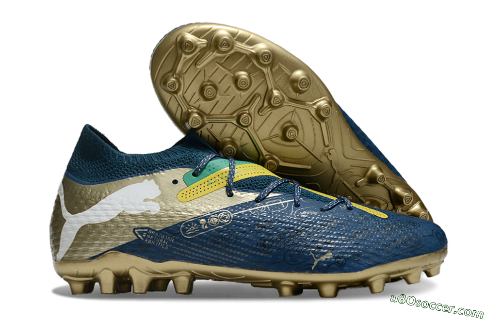 Puma Future Ultimate MG Multi Ground Soccer Cleats - Blue/White/Gold 1