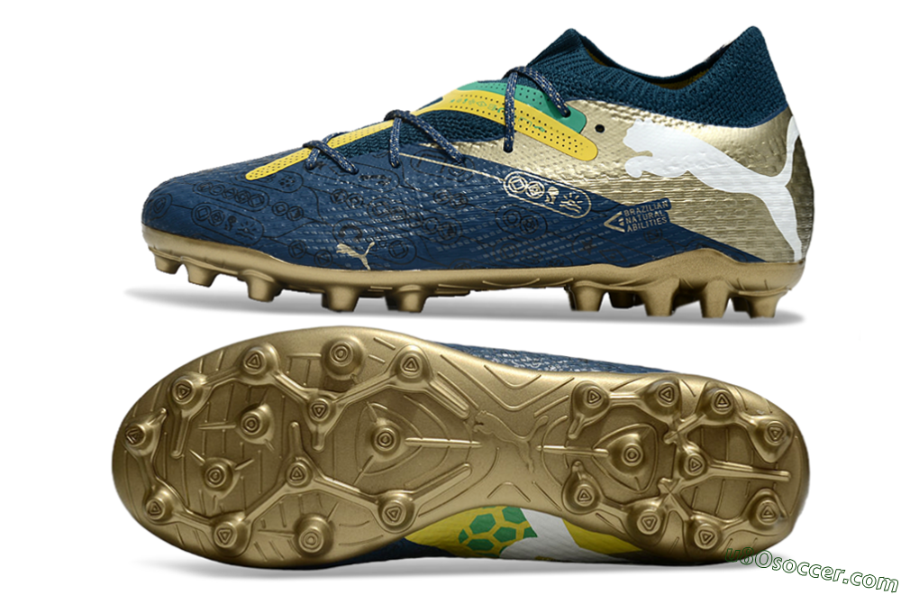 Puma Future Ultimate MG Multi Ground Soccer Cleats - Blue/White/Gold 0