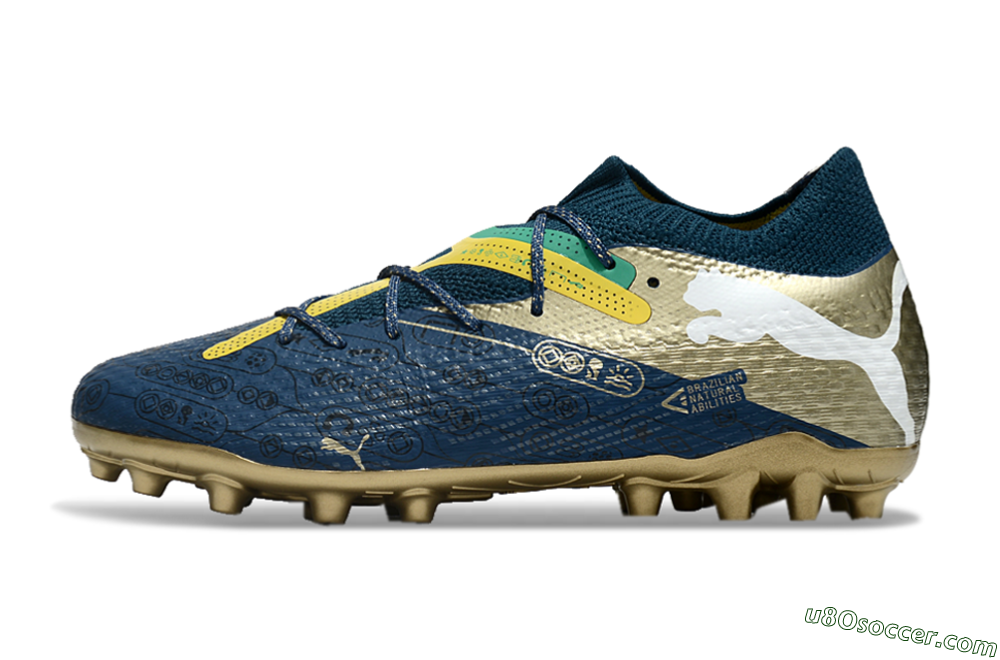 Puma Future Ultimate MG Multi Ground Soccer Cleats - Blue/White/Gold 2