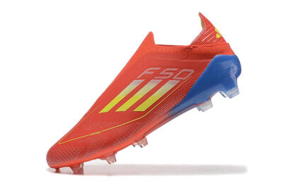 Adidas F50 Elite Laceless FG Firm Ground Soccer Cleats - Red/Yellow/Blue