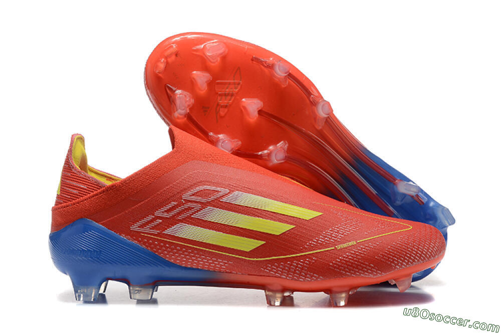 Adidas F50 Elite Laceless FG Firm Ground Soccer Cleats - Red/Yellow/Blue 1