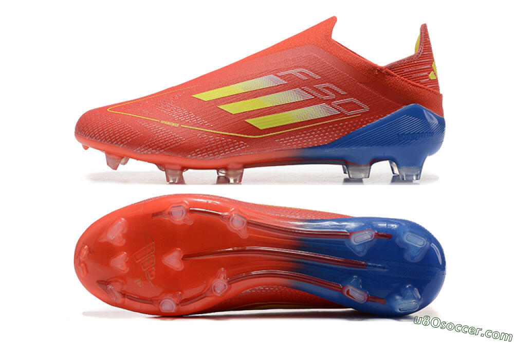 Adidas F50 Elite Laceless FG Firm Ground Soccer Cleats - Red/Yellow/Blue 0