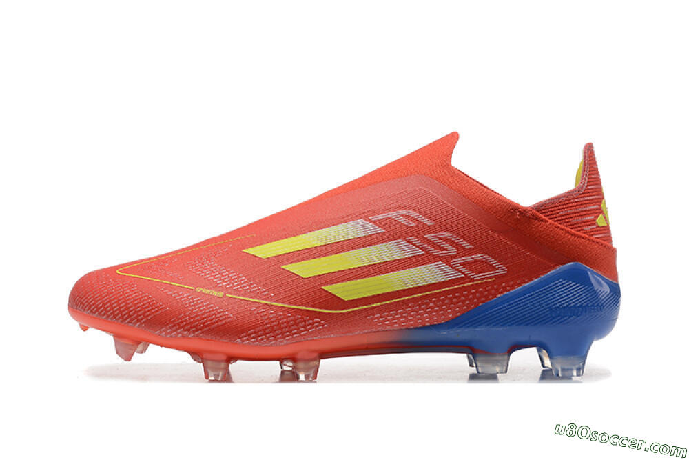 Adidas F50 Elite Laceless FG Firm Ground Soccer Cleats - Red/Yellow/Blue 2