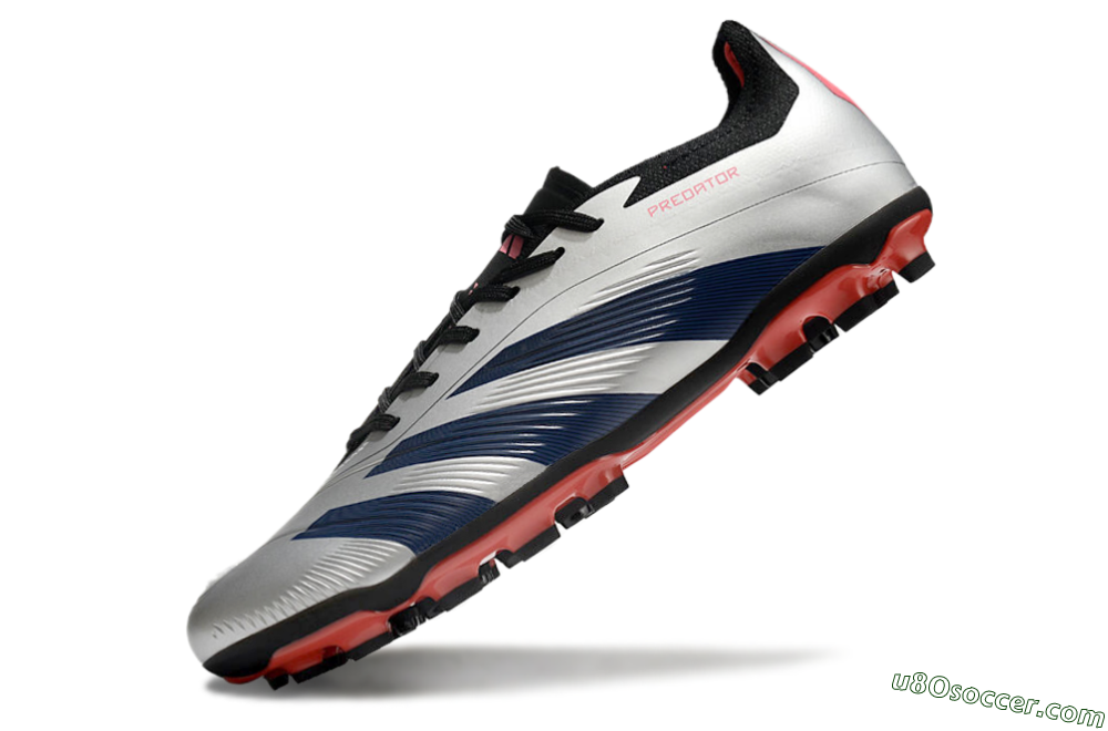 Adidas Predator Elite 24 MG Multi Ground Soccer Cleats - Silver/Blue/Red 5
