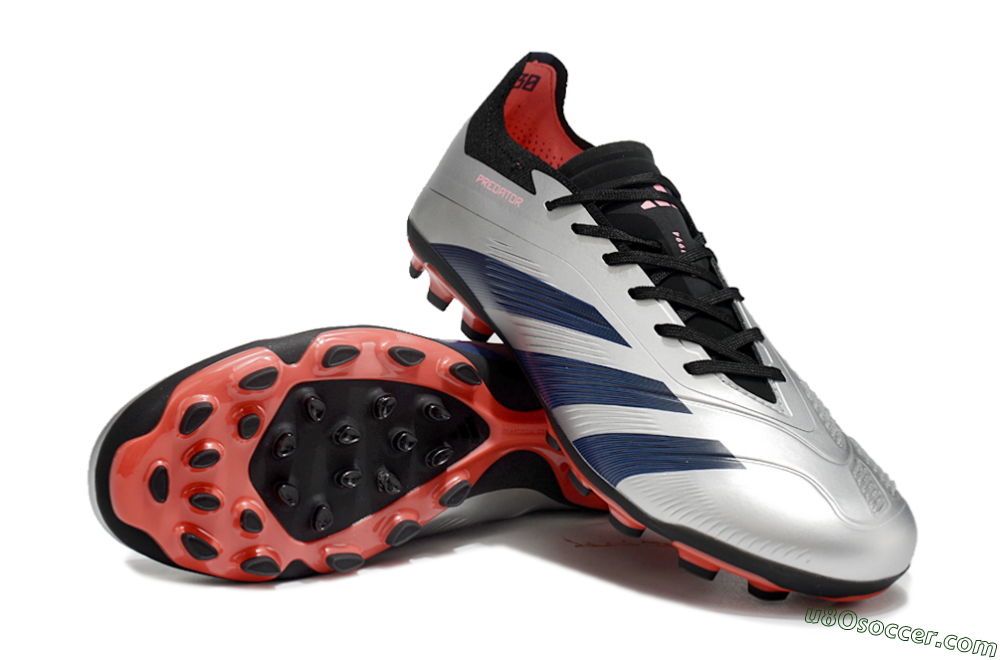 Adidas Predator Elite 24 MG Multi Ground Soccer Cleats - Silver/Blue/Red 3