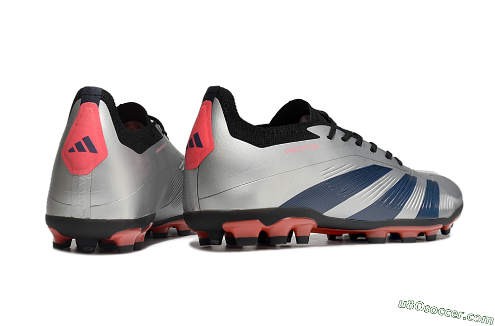 Adidas Predator Elite 24 MG Multi Ground Soccer Cleats - Silver/Blue/Red 6