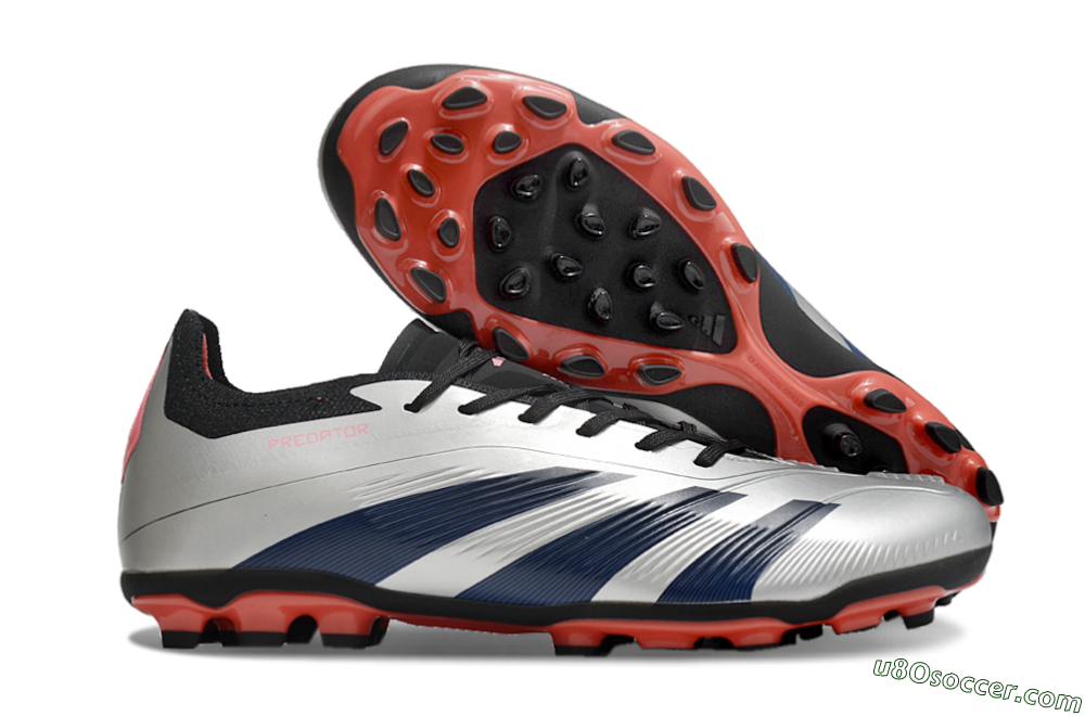 Adidas Predator Elite 24 MG Multi Ground Soccer Cleats - Silver/Blue/Red 1