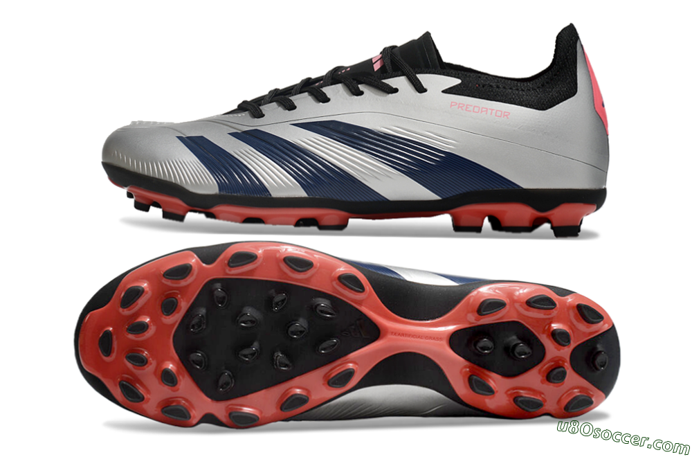 Adidas Predator Elite 24 MG Multi Ground Soccer Cleats - Silver/Blue/Red 0