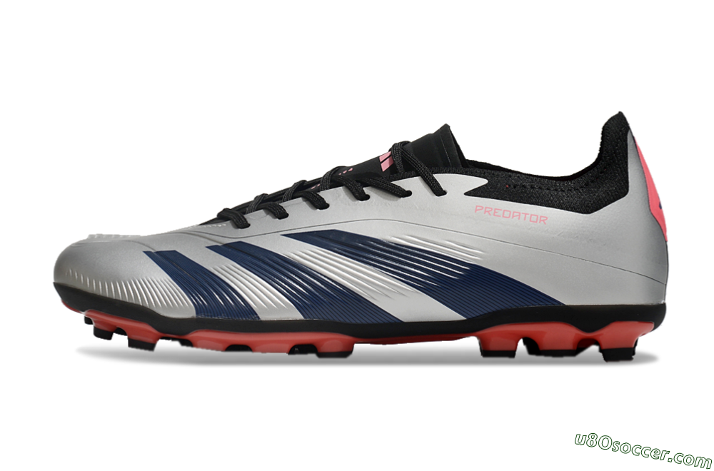 Adidas Predator Elite 24 MG Multi Ground Soccer Cleats - Silver/Blue/Red 2