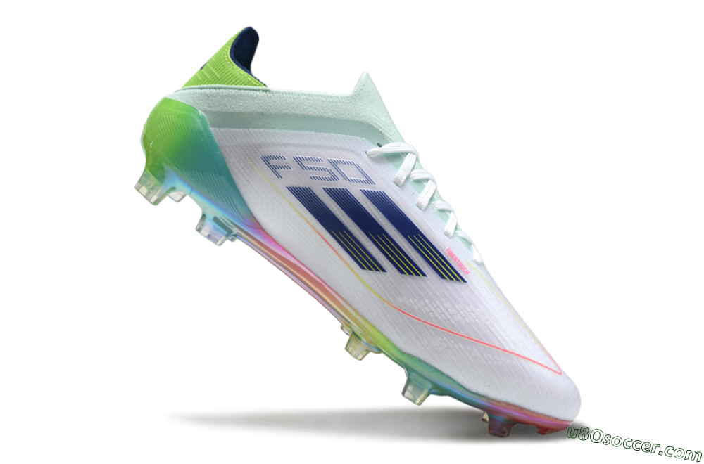 Adidas F50 Elite FG Firm Ground Soccer Cleats - White/Blue/Yellow/Gold 4