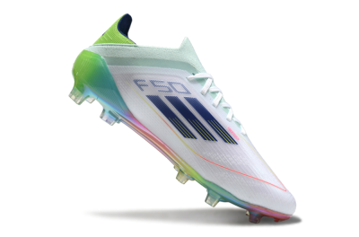 Adidas F50 Elite FG Firm Ground Soccer Cleats - White/Blue/Yellow/Gold