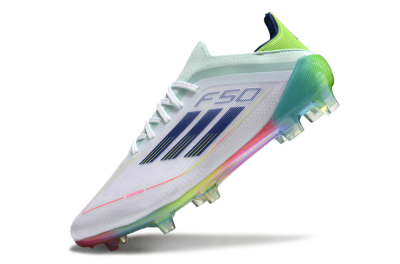 Adidas F50 Elite FG Firm Ground Soccer Cleats - White/Blue/Yellow/Gold