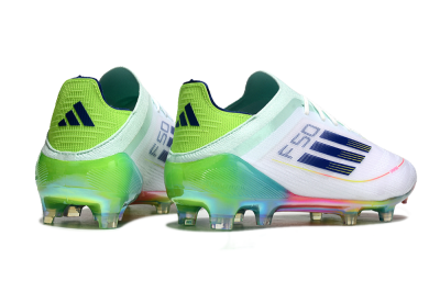 Adidas F50 Elite FG Firm Ground Soccer Cleats - White/Blue/Yellow/Gold