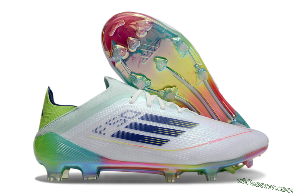 Adidas F50 Elite FG Firm Ground Soccer Cleats - White/Blue/Yellow/Gold 1