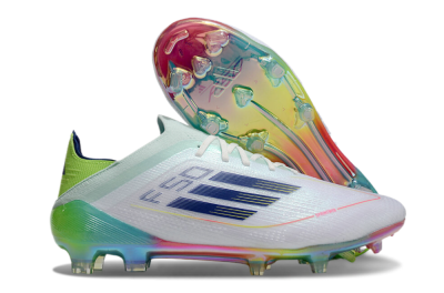 Adidas F50 Elite FG Firm Ground Soccer Cleats - White/Blue/Yellow/Gold