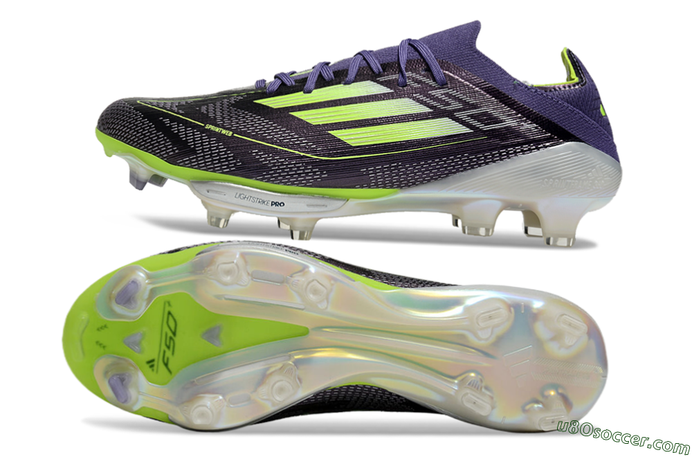 Adidas F50+ Lightstrike Elite FG Firm Ground Soccer Cleats - Purple/Yellow/Silver 0