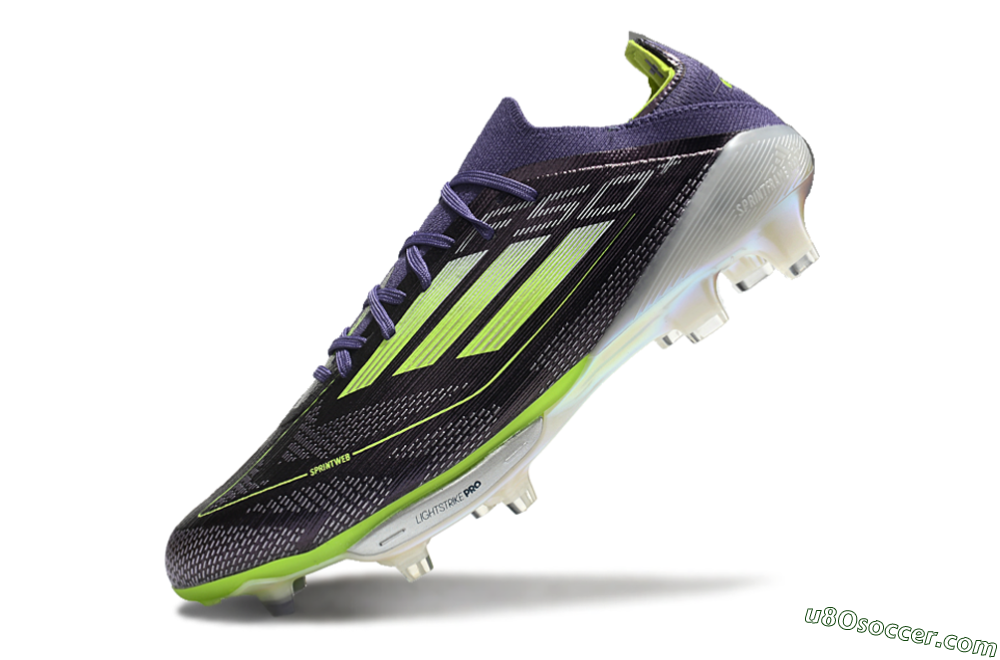Adidas F50+ Lightstrike Elite FG Firm Ground Soccer Cleats - Purple/Yellow/Silver 5