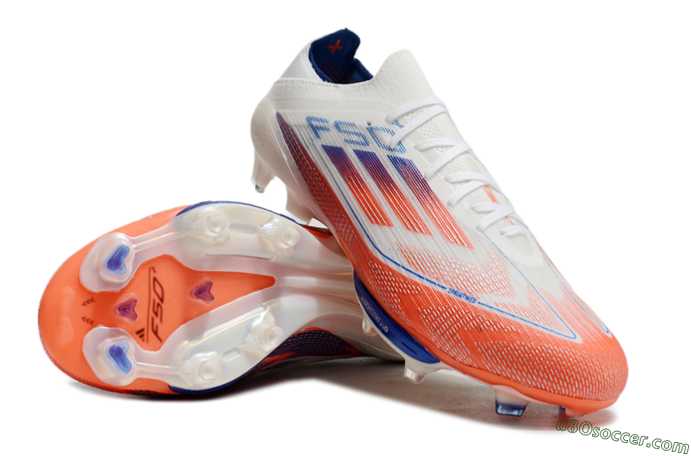 Adidas F50+ Lightstrike Pro FG Firm Ground Soccer Cleats - White/Red/Blue 4