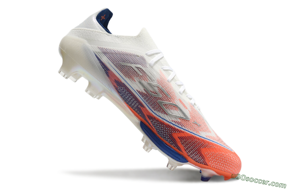 Adidas F50+ Lightstrike Pro FG Firm Ground Soccer Cleats - White/Red/Blue 5
